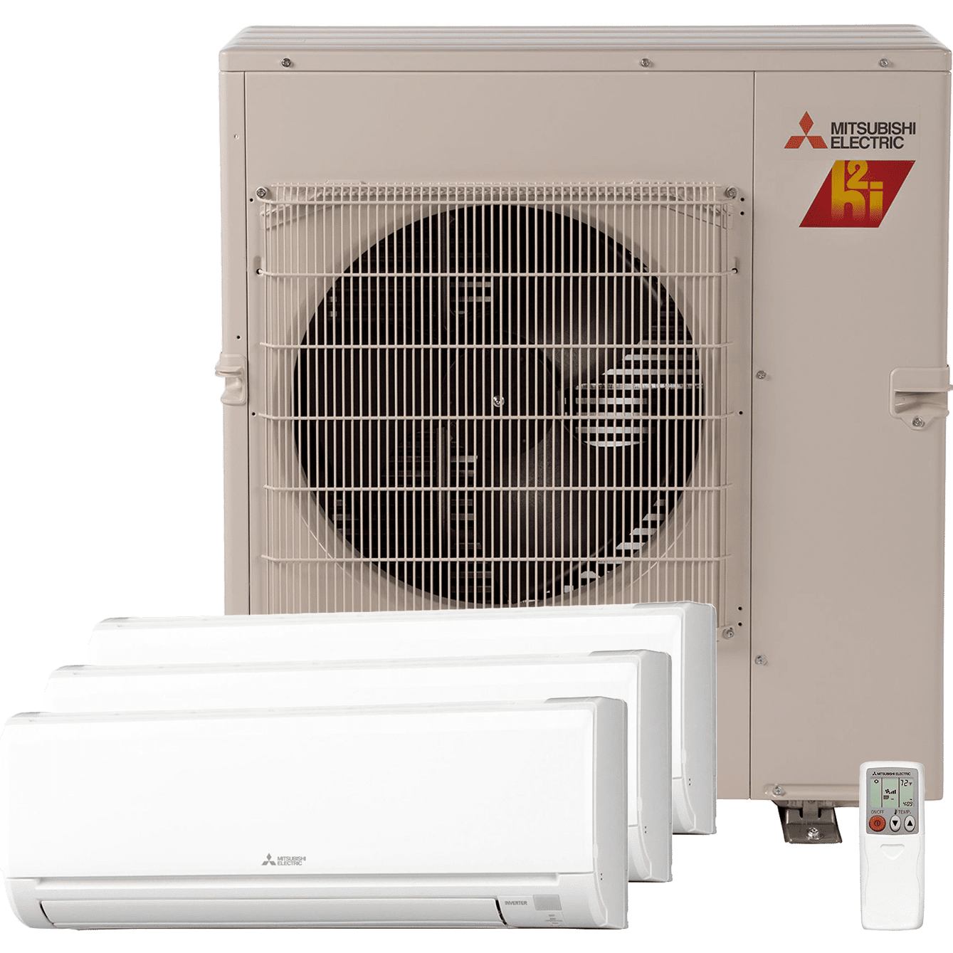 mitsubishi 27000 btu tri zone mini split heat pump 6k 6k 15k main 1